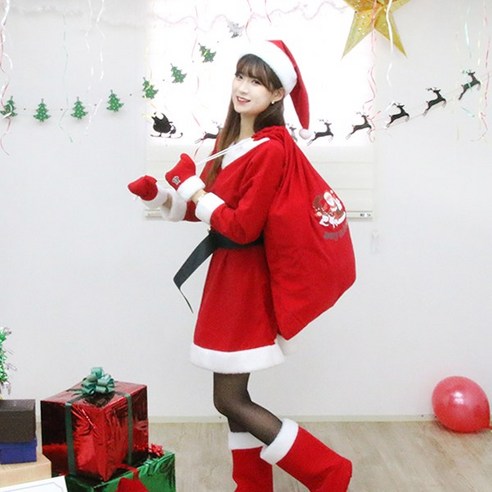 피플스파티 꿈동산 산타원피스 - 산타옷 산타 코스튬 크리스마스 의상