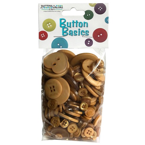 버튼갤로어 베이직 컬러풀 크래프트 버튼 단추 155.9g, Butterscotch, 1개