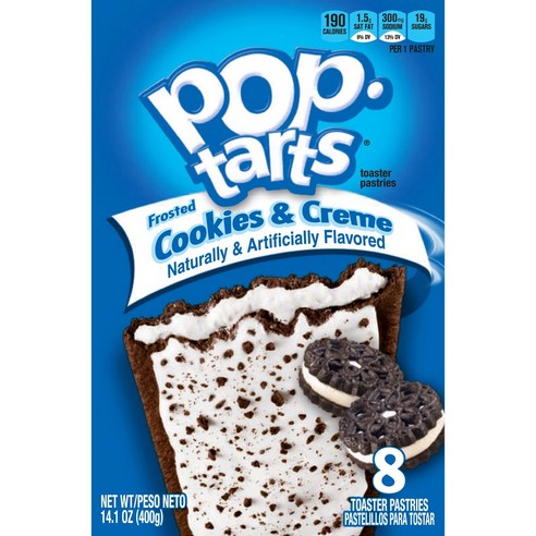 Kellogg''s 팝 타르트 프로스티드 토스터 패스츄리, 400g, 쿠키 & 크림(Cookies & Cream)