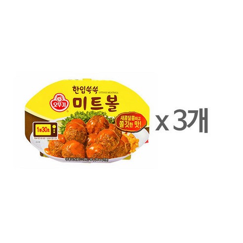 오뚜기 한입쏙쏙 미트볼(렌지), 180g, 3개