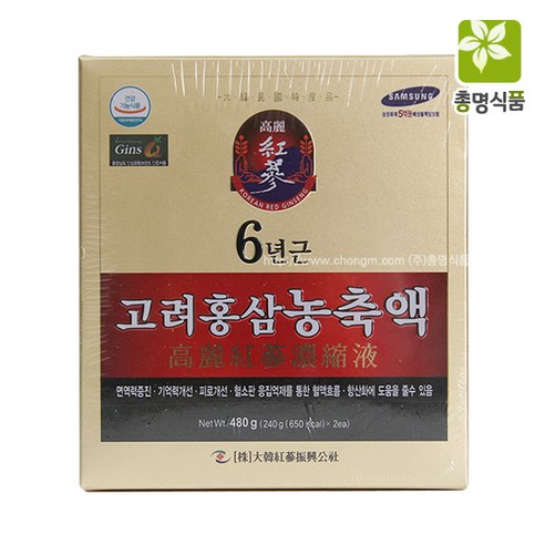 대한홍삼진흥공사 고려 6년근 홍삼농축액, 2개, 240g, 240g