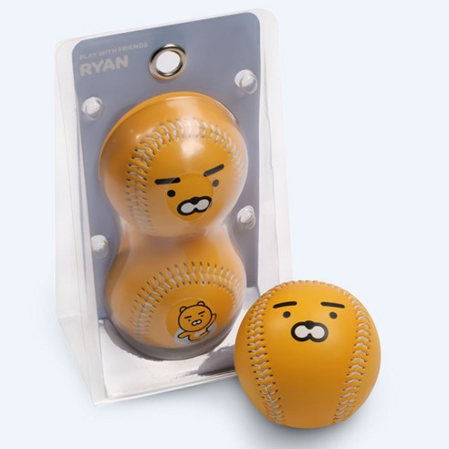 카카오프렌즈 플레이위드 프렌즈 라이언 어피치 튜브 안전야구공, 1개 소프트야구공