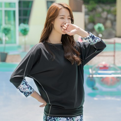 레이플러 여성용 가오리 래쉬가드 상의 RT115