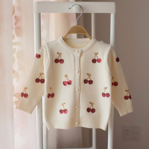 앨리홈 체리 스팽글 가디건
