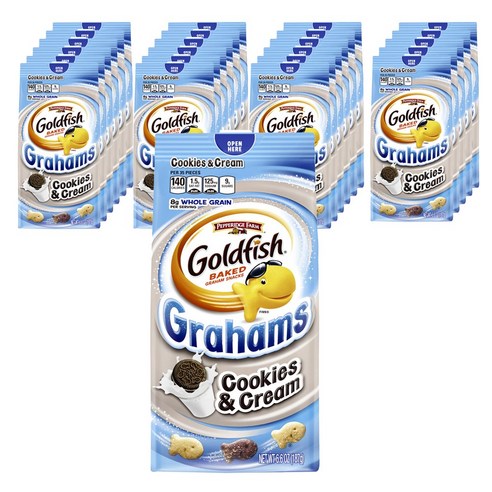 페퍼리지팜 골드피시 베이크드 스낵 크래커 그레이엄 187g, 쿠키 & 크림(Cookies & Cream), 24개입