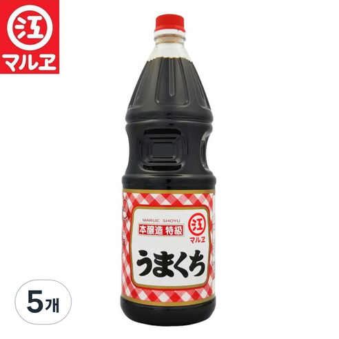 마루에 규슈 단맛 특급 우마구치 양조간장, 5개, 1.8L