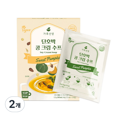 가루선생 식물성 단호박 콩 크림 수프, 2개, 120g