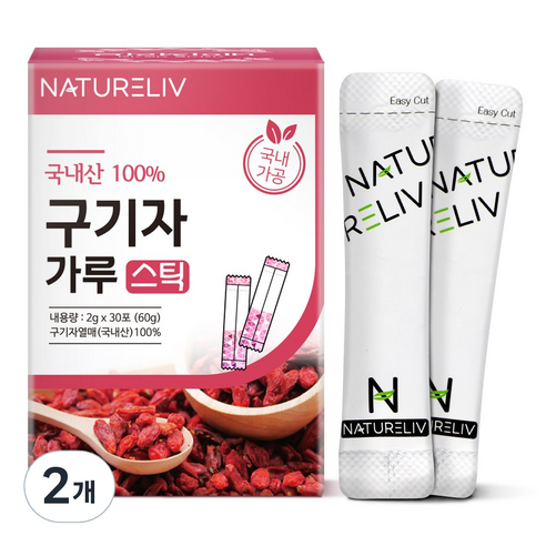 네이쳐리브 청양 프리미엄 구기자 분말 가루 스틱, 60g, 2개