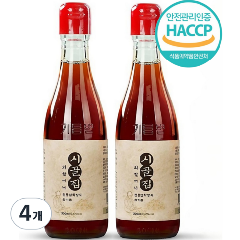 시장쏙 시골집 외할머니 참기름, 300ml, 4개