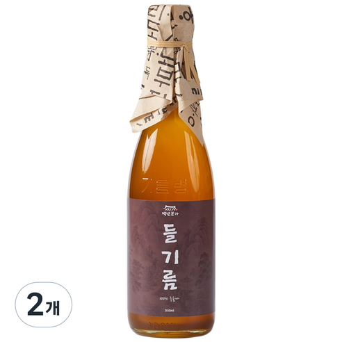 백년본가 저온압착 고소한 통 들깨 옛날 방앗간 들기름, 2개, 350ml
