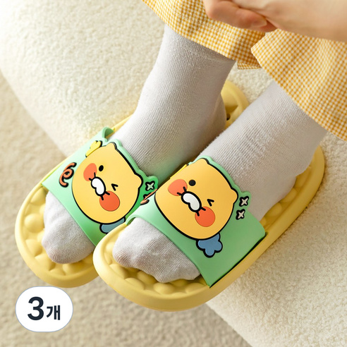 춘식이 욕실화 미끄럼방지 화장실 슬리퍼 실내화 물빠짐 베란다, 혼합색상, 3개