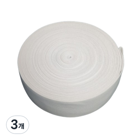 긍정미공방 코메즈밴드 40mm 12마 허리고무밴드, 3개, 화이트