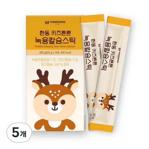 한동 키즈튼튼 녹용칼슘스틱, 280g, 5개