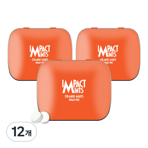 임팩트 민트 캔디 오렌지 독일 무설탕 사탕, 14g, 12개