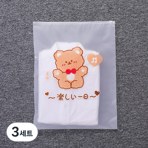 R312 슬라이드 지퍼백 프리미엄 수납정리 여행용 반투명, 3개, 10매입