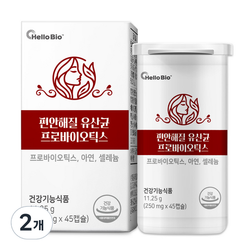 편안해질 유산균 프로바이오틱스 질 유래 유산균 10억보장, 2개, 45정