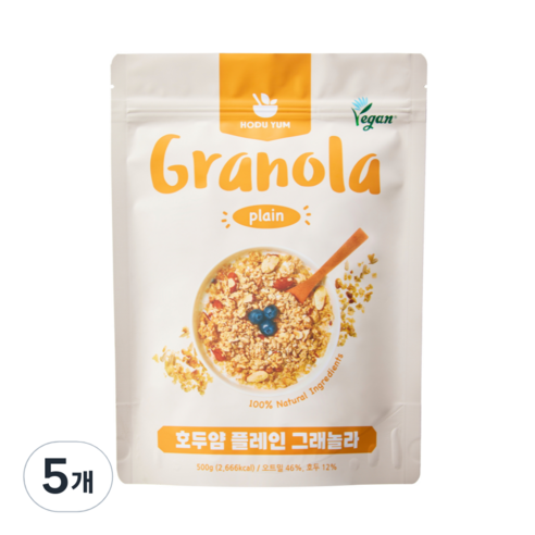 호두얌 수제 그래놀라 플레인, 5개, 500g