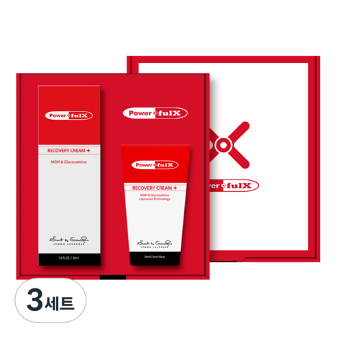 파워풀엑스 리커버리크림 파워풀크림 선물세트 F01 F02 F06, 3개, 50ml