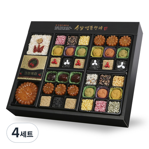 수담한과 고급지함 2호 수 2단구성 한과 선물 세트, 4세트, 1.2kg