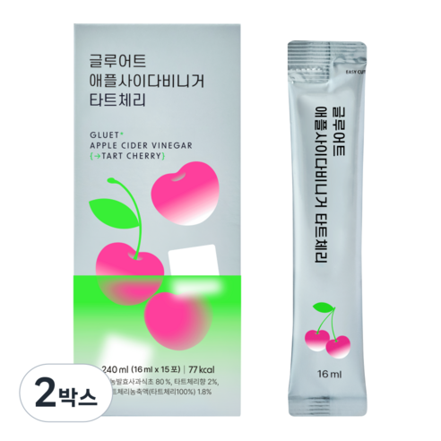 글루어트 애플사이다비니거 타트체리 사과식초 애사비 스틱 15포 240ml, 1박스