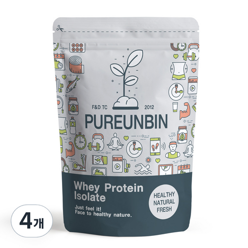 푸른빈 WPI 분리유청단백질 분말 가루, 500g, 4개