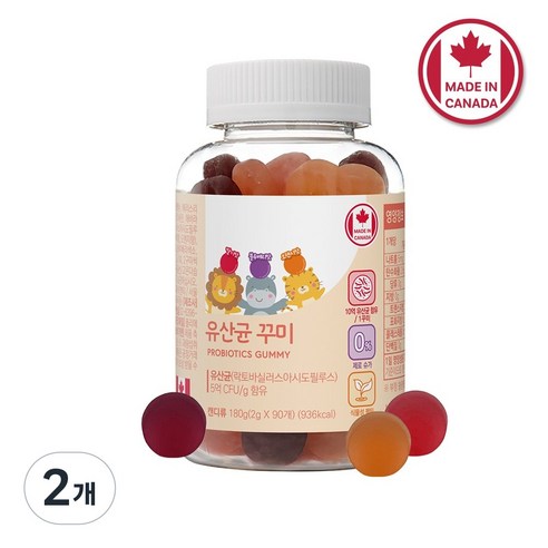 네이처그랜드 어린이 키즈 프로바이오틱스 유산균 꾸미 90구미 1병 45일분 캐나다직수입 장건강, 2개, 180g