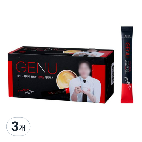제누 스테비아 프로틴 단백질 커피믹스, 9.8g, 1개입, 3개