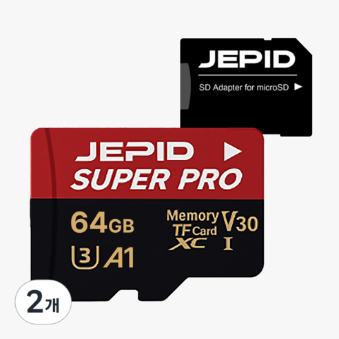 제피드 SUPERPRO 마이크로 SD카드 블랙박스 메모리카드 초고속 UHS-I, 2개, 64GB