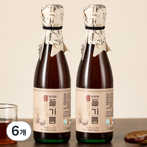 시장쏙 전연화 들기름, 300ml, 6개