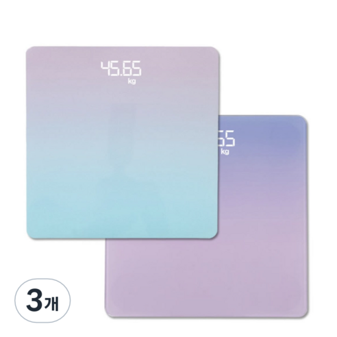 키토브 가정용 스마트 체중계 파스텔 LED 디지털체중계 저울 겸용, 색상랜덤/온도측정x/usb충전타입, 3개, 파스텔 LED 미니 디지털 체중계