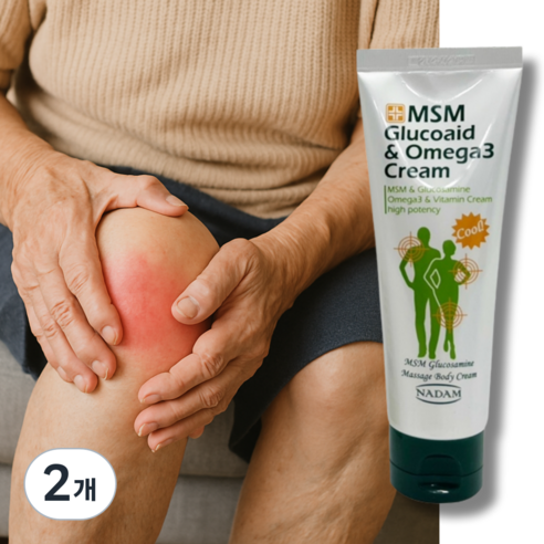 나담 MSM 글루코이드 오메가3 크림, 2개, 120ml