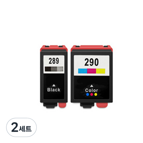 [엡손] T289 T290 엡손 호환잉크 Workforce 100 WF100 T2891 T2900 T2950 세트, 2세트, 검정(T289)+칼라(T290) 세트