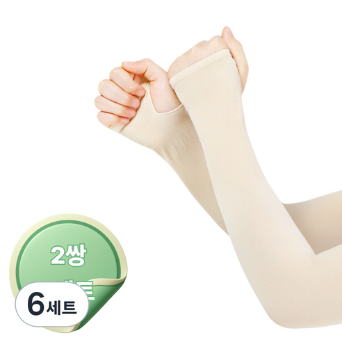 브이럽스 UV 햇빛 자외선 차단 쿨토시 팔토시 손등 토시, 스킨, 6세트