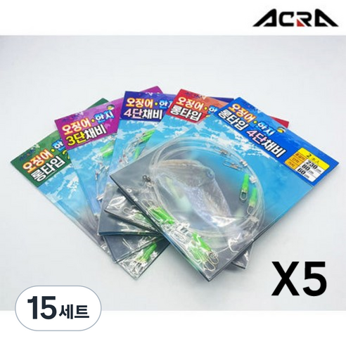아크라 한치 오징어 롱타입 채비, 15세트, 2개입