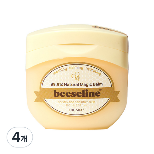 시카알엑스 꿀 바세린 비세린 내추럴 매직 밤 2X 천연 바세린, 4개, 100ml