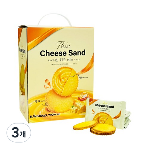 씬 치즈 샌드 크래커 치즈타르트, 3개, 500g