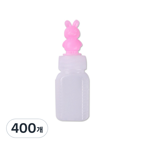 캐릭터 투약병 토끼 20ml PE 말랑이 긴마개 100개입, 400개, 분홍