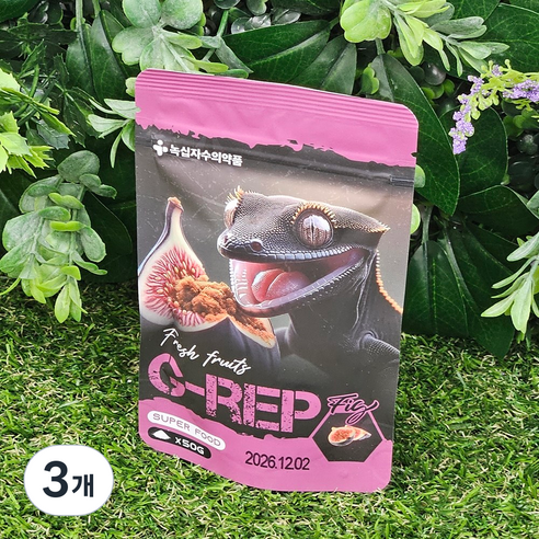 녹십자 G-REP 크레스티드 게코 슈퍼푸드 무화과, 3개, 50g