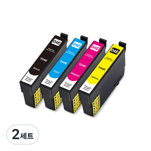 T04E 엡손 호환잉크 4색 WF-2851 XP2106 XP2101(세트판매), 2세트, 엡손호환(4색)