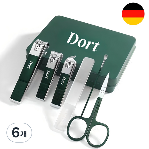 도르트 손톱깎이 3종 + 귀이개 + 눈썹가위 + 각질제거기, 6개