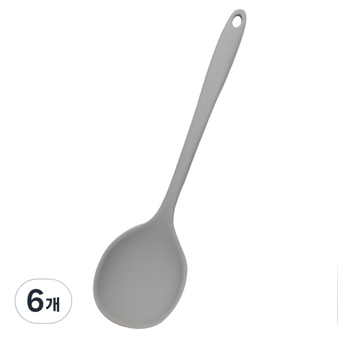 아케이바이 실리콘 왕스푼 볶음주걱 열탕소독, 6개, 회색