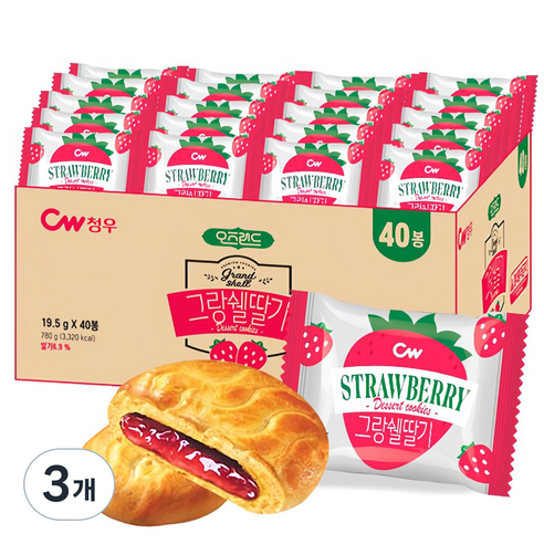 청우 오즈랜드 그랑쉘 딸기, 3개, 780g