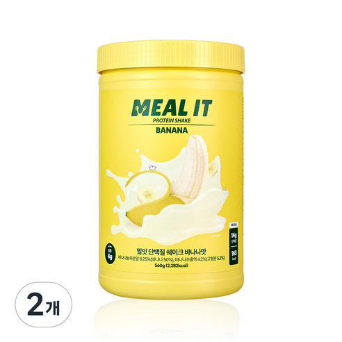 밀잇 식단관리 대용량 쉐이크 바나나맛, 560g, 2개