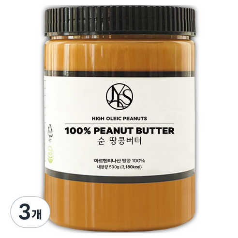 순 땅콩버터 크리미 100% 무첨가, 470g, 3개