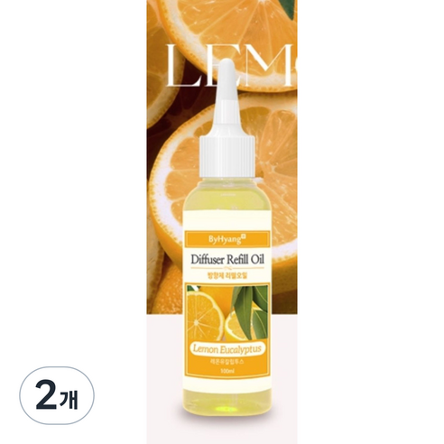 바이향 디퓨저 리필 오일, 레몬유칼립투스, 100ml, 2개