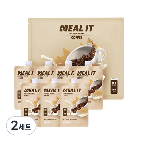 밀잇 식단관리 포켓형 단백질 쉐이크 커피맛, 2세트, 280g