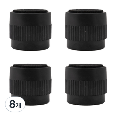 리빙아이 가구 다리 높이조절발 받침대, 8개, 블랙 소 50mm