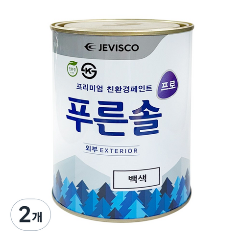 제비스코 푸른솔 프로 외부 백색, 1L, 2개