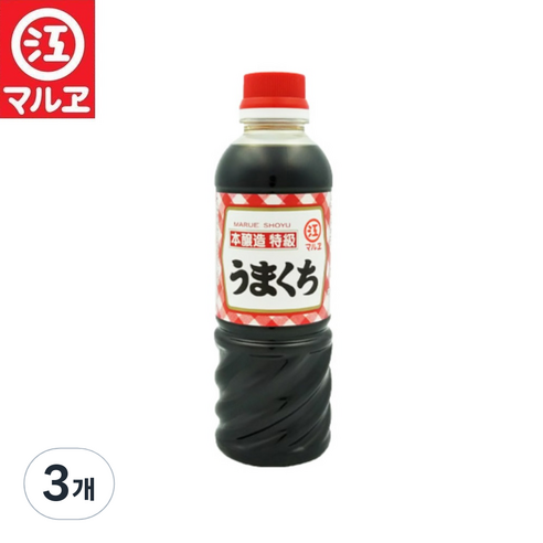 마루에 규슈 단맛 특급 우마구치 양조간장, 3개, 420ml