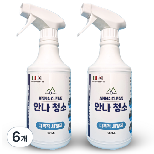 1+1 안나청소 100%환불보장 후드기름때제거 주방 인덕션 오븐 냉장고 청소 클리너, 6개, 500ml